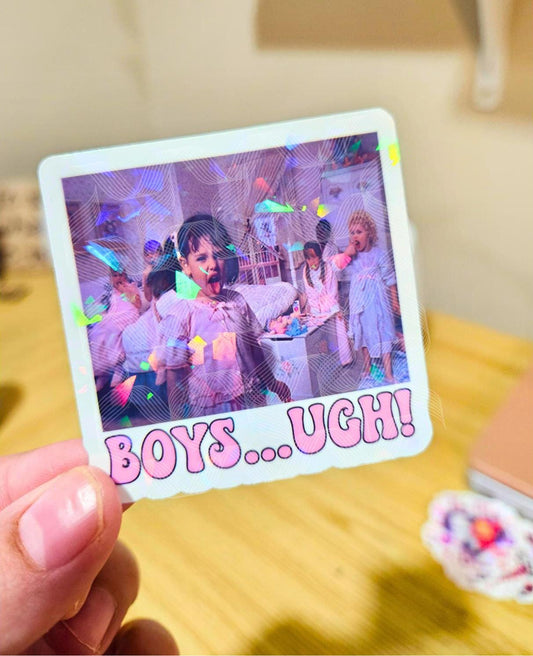 Boy....Ugh, Valentine Themed, Classic Movie, Darla, Rascals, Valentine Holographic Sticker