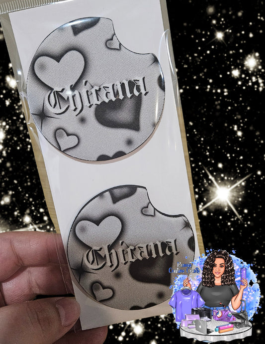 Chicana Old School Style, Y2K Style Neoprene Car Coasters