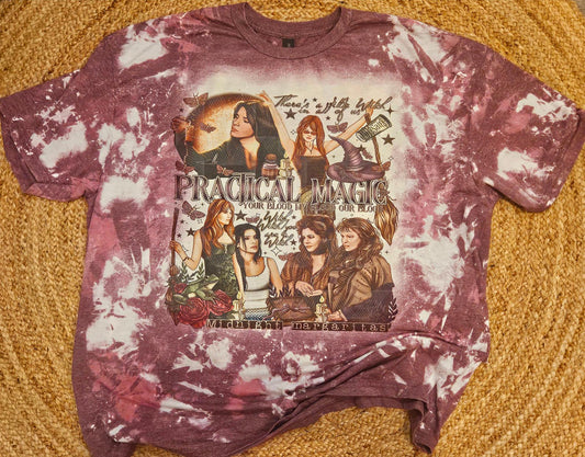 Practical Magic, Midnight Margaritas Bleached Shirt, Halloween Witches Movie Shirt, Practical Magic Shirt, Unisex Double Acid Wash Shirt