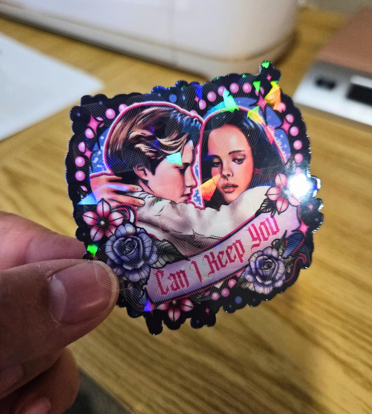 Can I Keep You?.... The Friendly Ghost, 90's Nostalgia Halloween Movie Holographic Laminated Sticker