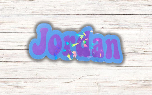 Holographic Name Sticker with Two Colors, Custom Name Sticker, Party Favor Name Sticker, Holographic Personalized Name Sticker