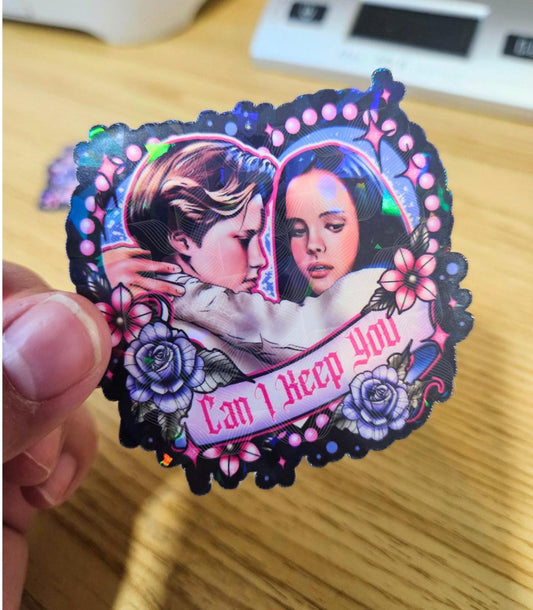 Can I Keep You?.... The Friendly Ghost, 90's Nostalgia Halloween Movie Holographic Laminated Sticker