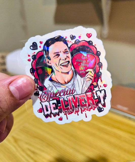Horror Valentine, Stu Macher, Little Woozy Here, Scream Movie, Valentine, Holographic Sticker