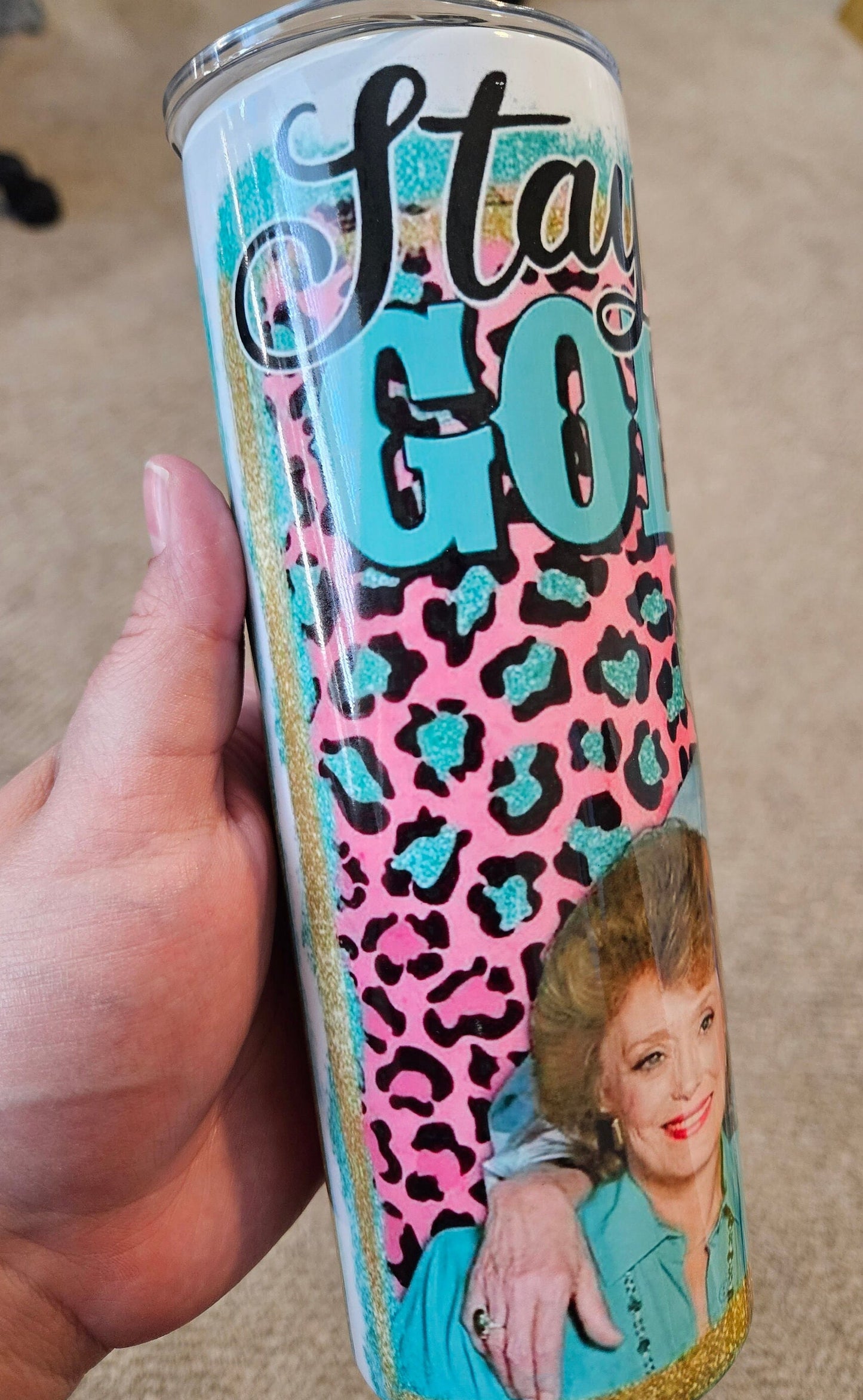 Golden Girls Gift, Golden Girls Themed, Stay Golden - The Golden Girls 20oz Skinny Tumbler W/Matching Neoprene Car Coasters