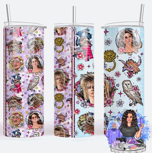 Spooky Tumbler, Goblin King, Goblin, Fantasy 1986 Movie Labyrinth 20oz Tumbler W/Matching Neoprene Car Coasters
