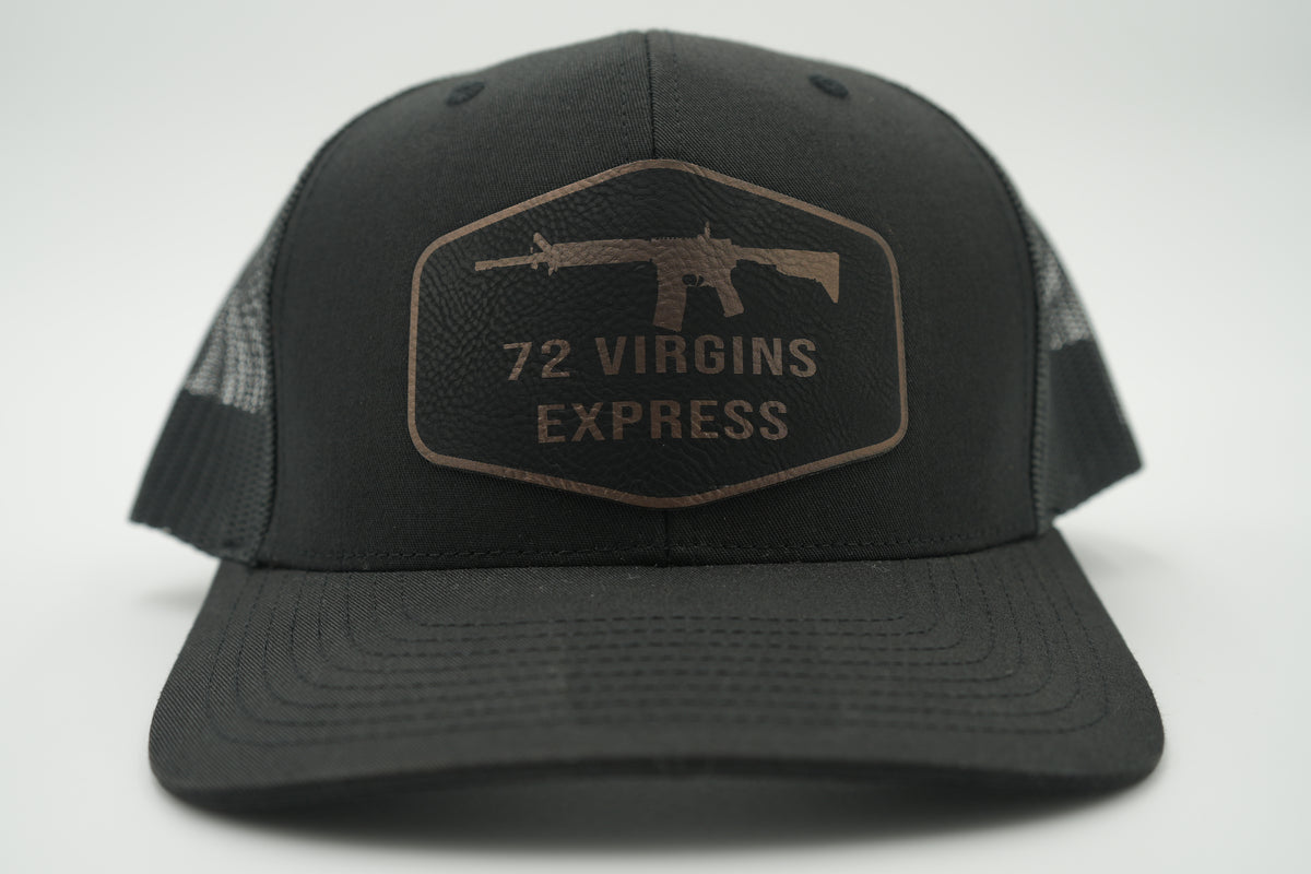 72 Virgins Express Funny Leather Patch Trucker Hat