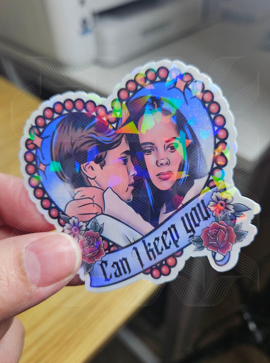 Can I Keep You?.... The Friendly Ghost, 90's Nostalgia Halloween Movie Holographic Laminated Sticker