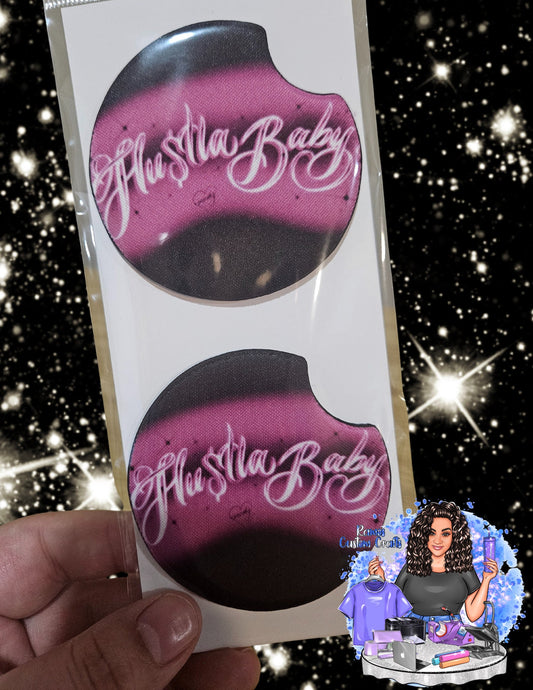 Hustla Baby Y2k Style Neoprene Car Coasters,Ready To Ship!