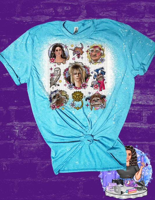 Spooky Shirt, Goblin King, Babe With The Power Goblin, Fantasy 1986 Movie Labyrinth Bleached Unisex Shirt
