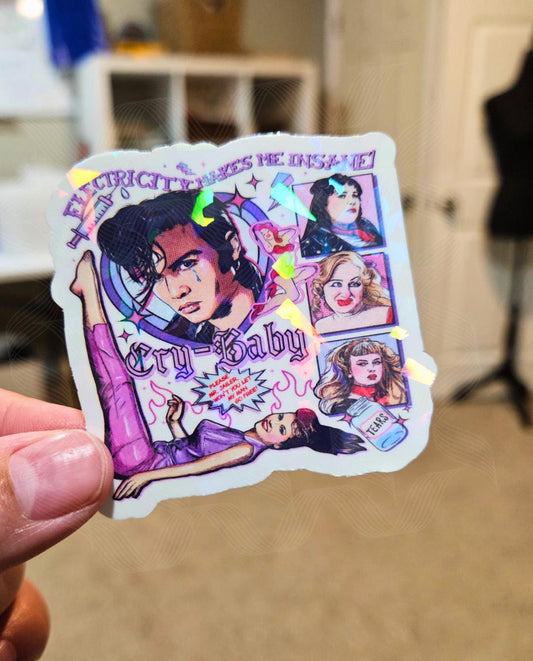 Jail Bird, 90's Classic Movie, Crybaby, Tears, 20oz 90's Classic Movie Holographic Sticker