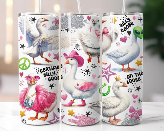 Silly Goose 20oz Tumbler, Silly Goose, Goose Tumbler, Goose Gifts, Porch Goose, Funny Goose, Goose 20oz Tumbler W/Matching Car Coasters