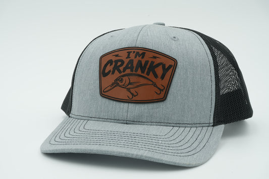 I’m Cranky Fishing Hat – Funny Fisherman Leather Patch Hat