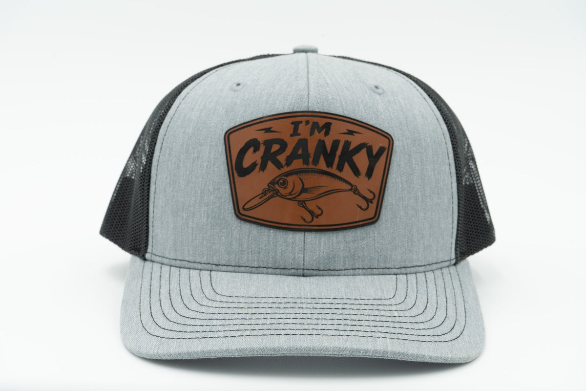 I’m Cranky Fishing Hat – Funny Fisherman Leather Patch Hat