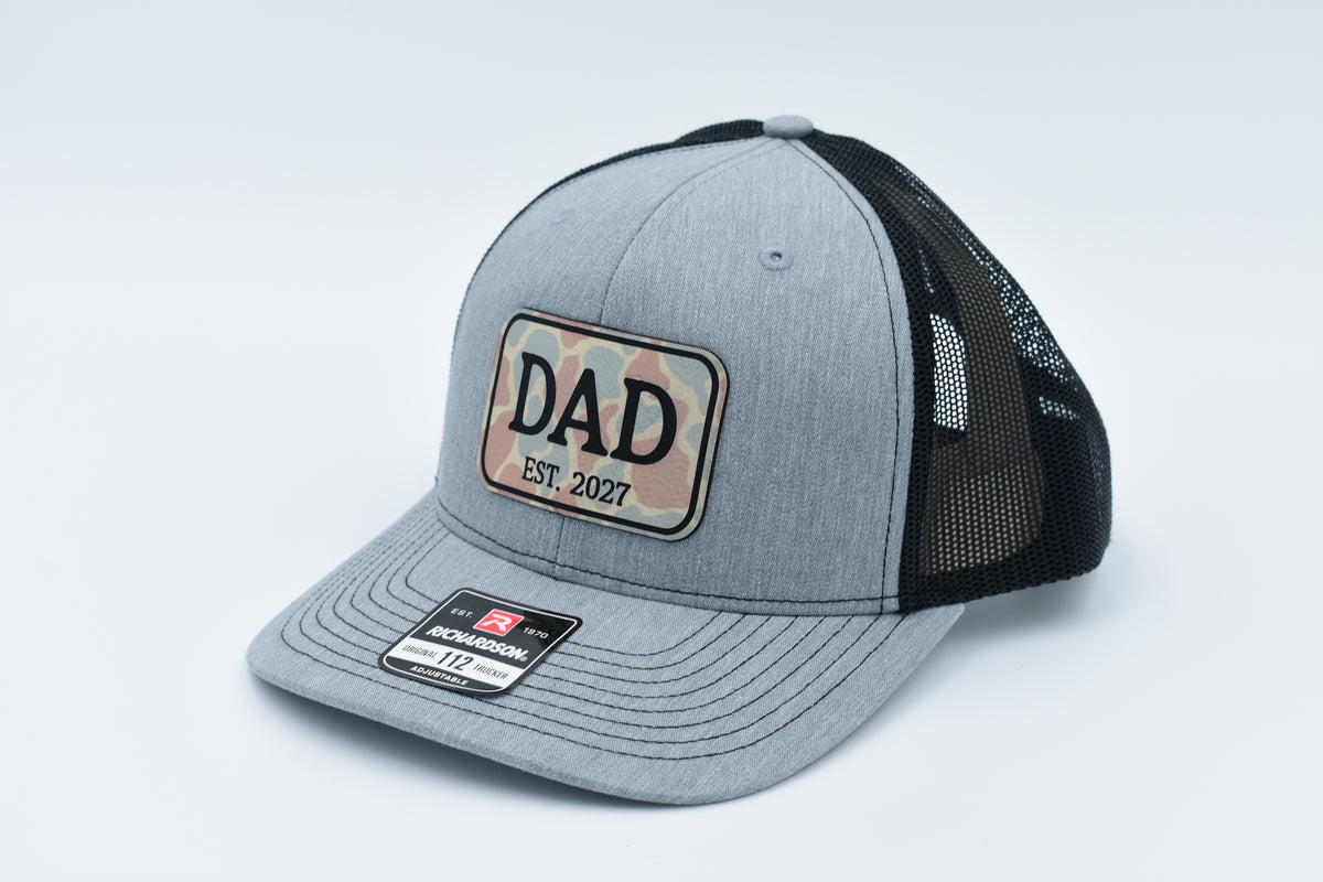 Personalized Dad Established Year Leather Patch Trucker Hat