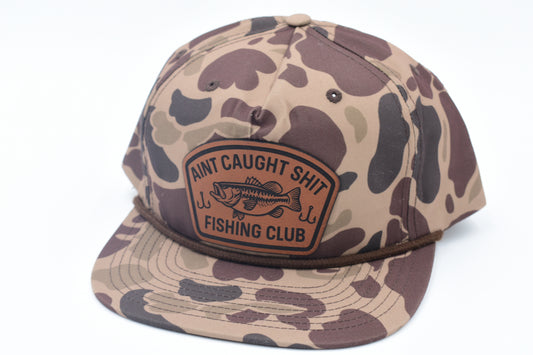 Ain’t Caught Shit Fishing Club Leather Patch Hat