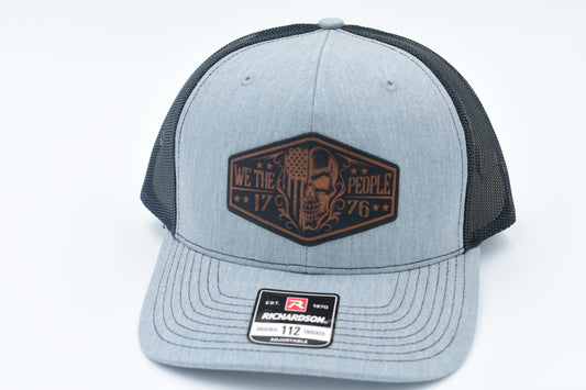 We The People 1776 Skull Leather Patch Trucker Hat