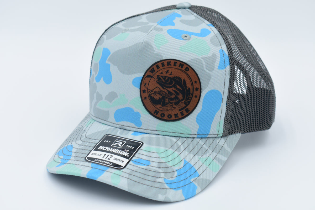 Weekend Hooker Leather Patch Fishing Trucker Hat