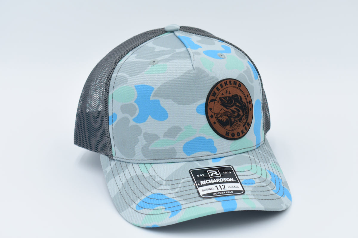 Weekend Hooker Leather Patch Fishing Trucker Hat