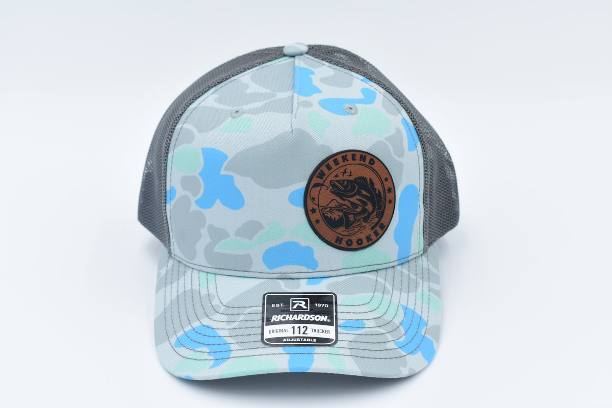 Weekend Hooker Leather Patch Fishing Trucker Hat