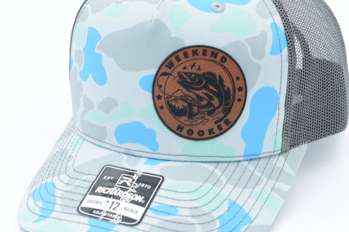 Weekend Hooker Leather Patch Fishing Trucker Hat