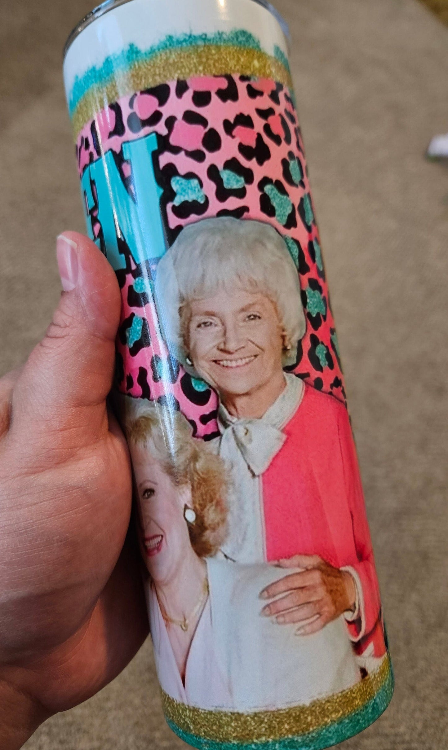 Golden Girls Gift, Golden Girls Themed, Stay Golden - The Golden Girls 20oz Skinny Tumbler W/Matching Neoprene Car Coasters