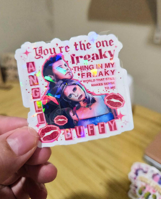 Horror Valentine, Vampire Slayer, Buffy, Valentine Vampire, Vampire Love, Valentine Holographic Sticker