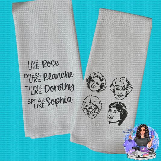 Thank You For Being A Friend, Golden Girls Gift, Golden Girls Themed, Golden Girls Themed 1 or 2 Pack Of Waffle Kitchen Towels