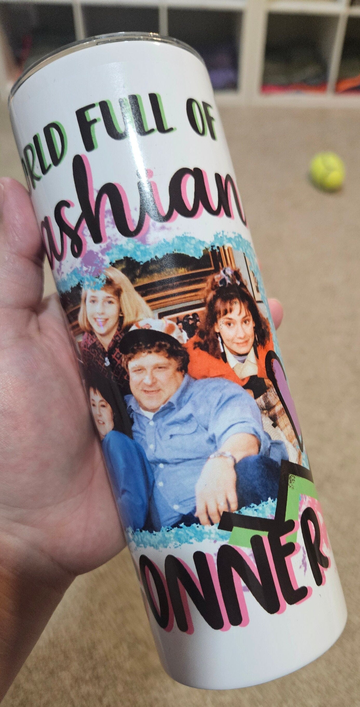 In A World Full Of Kardashians Be A Conner 20oz 90's Sitcom Tv Tumbler W/Matching Neoprene Car Coasters