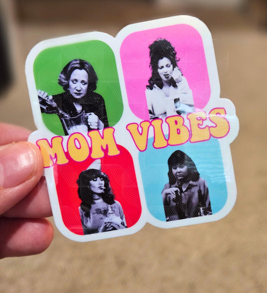 Mom Vibes 90's Tv Sitcoms, Retro Sticker, Retro Moms Sticker, Laminated Sticker