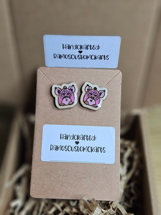 Mega Nostalgic 90s Things Stud Hand-Painted, Handmade Earrings, Lightweight Wood Nostalgic 80s 90s 00s Babies Stud Earrings