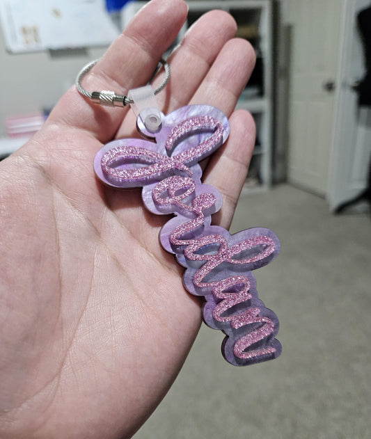 Acrylic Keychain Personalized, Custom Name Charm, School Tag, Backpack, Diaper Bag Tag, Lunchbox Accessories