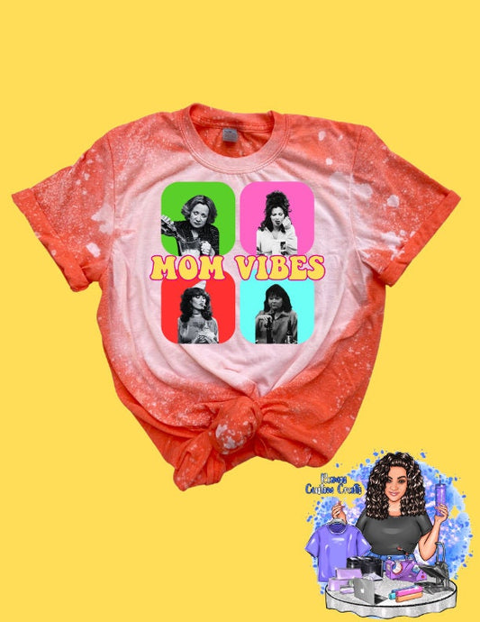 Mom Vibes 90's Tv Sitcoms Bleached Unisex Shirt, Retro Moms Shirt, Bleached Shirt
