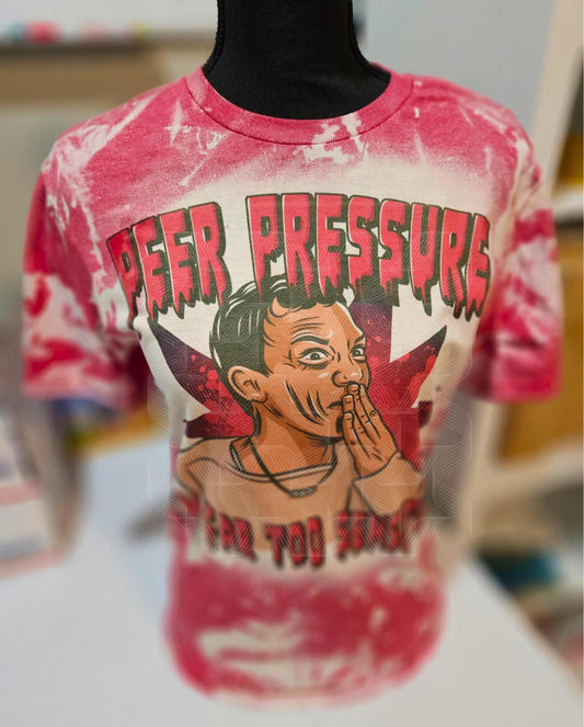 Horror Halloween, Peer Pressure, I'm Far To Sensitive, Stu Macher, 90's Scream Movie, Fright Fest Sublimated Acid Wash Bleached Shirt