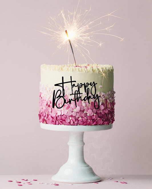 Happy Birthday Acrylic Cake Charm / Topper, Happy Birthday Cake Decor ,Cupcake Charm, Birthday Cupcake Topper