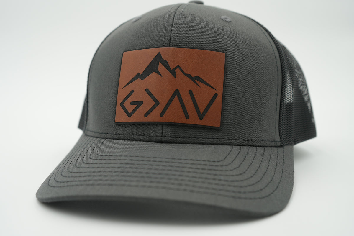God Is Greater Than the Highs and Lows Leather Patch Hat
