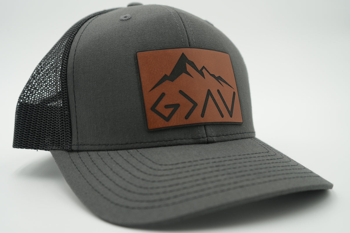 God Is Greater Than the Highs and Lows Leather Patch Hat