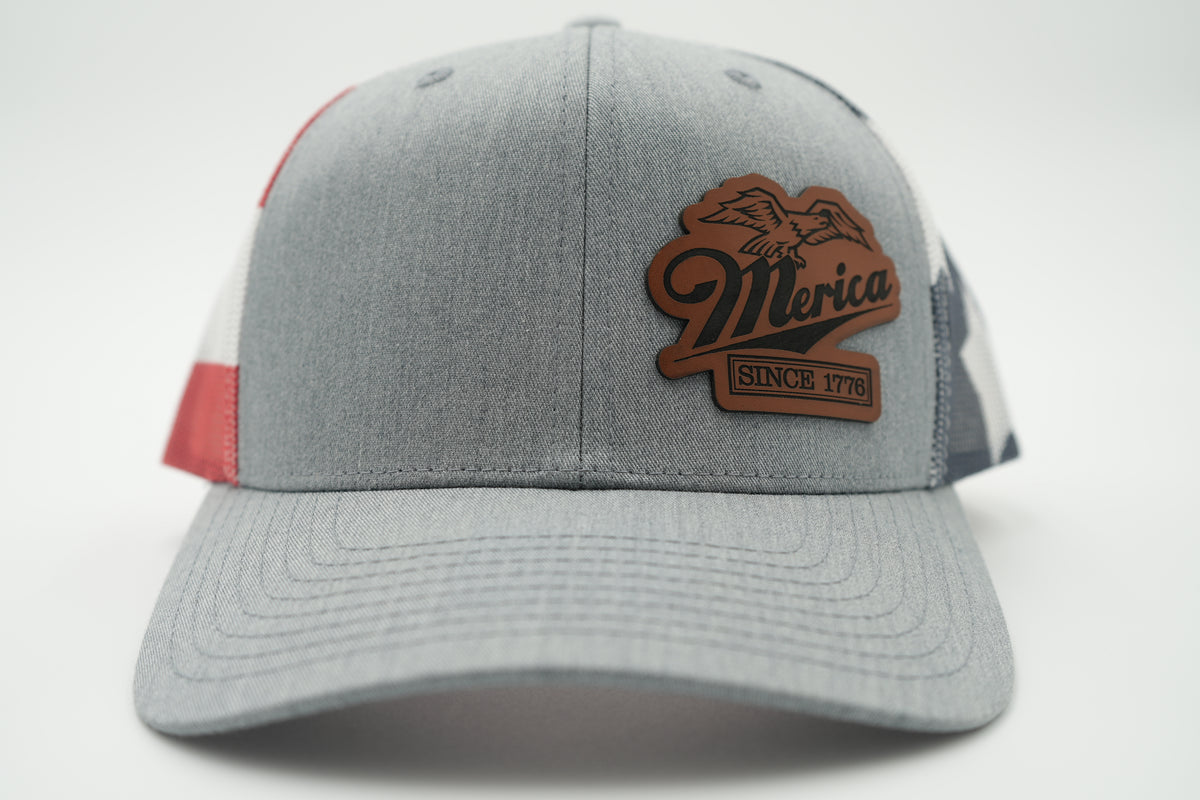 Merica Since 1776 Eagle Leather Patch Hat