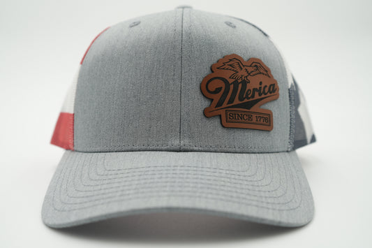 Merica Since 1776 Eagle Leather Patch Hat
