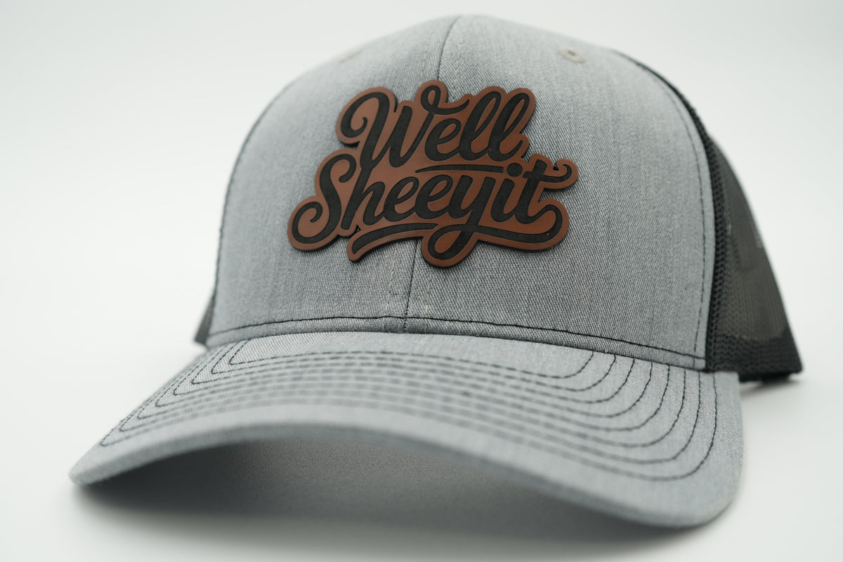 Well Sheeyit Funny Leather Patch Trucker Hat