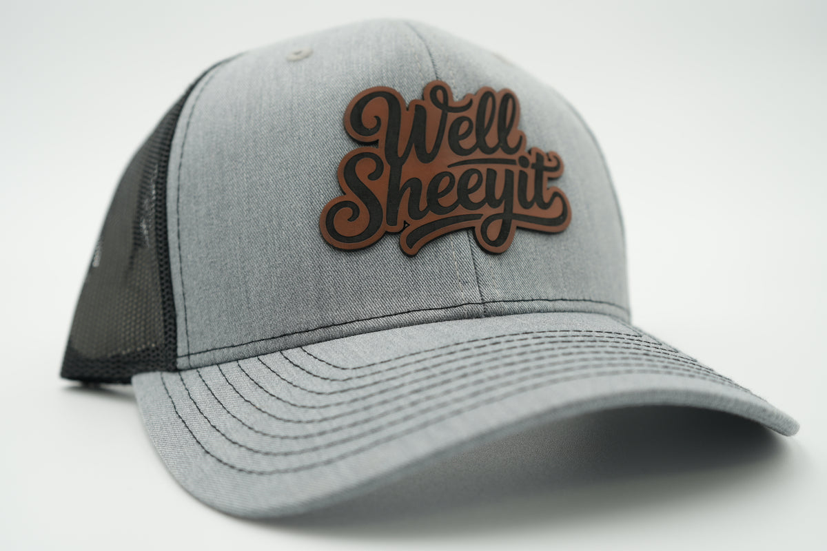 Well Sheeyit Funny Leather Patch Trucker Hat